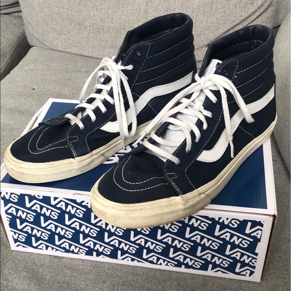 vans sk8 hi navy white